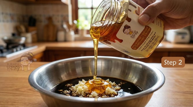 Honey Garlic Chicken Receipe by Burmese Honey - Step 2