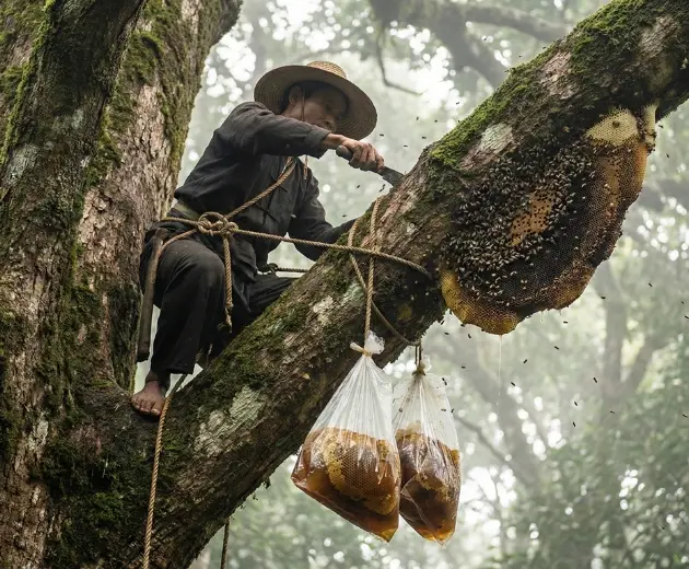 About Us Showcase how honey collected Burmese Honey